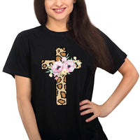 Thumbnail for Floral Leopard Cross T Shirt