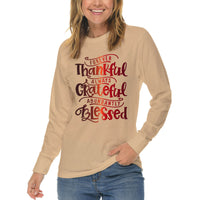 Thumbnail for Forever Thankful Always Grateful Abundantly Blessed Long Sleeve T Shirt