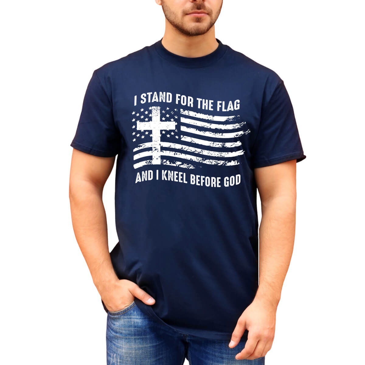 I Stand For The Flag And I Kneel Before God Men's T-Shirt