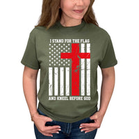 Thumbnail for I Stand For The Flag And Kneel Before God T-Shirt