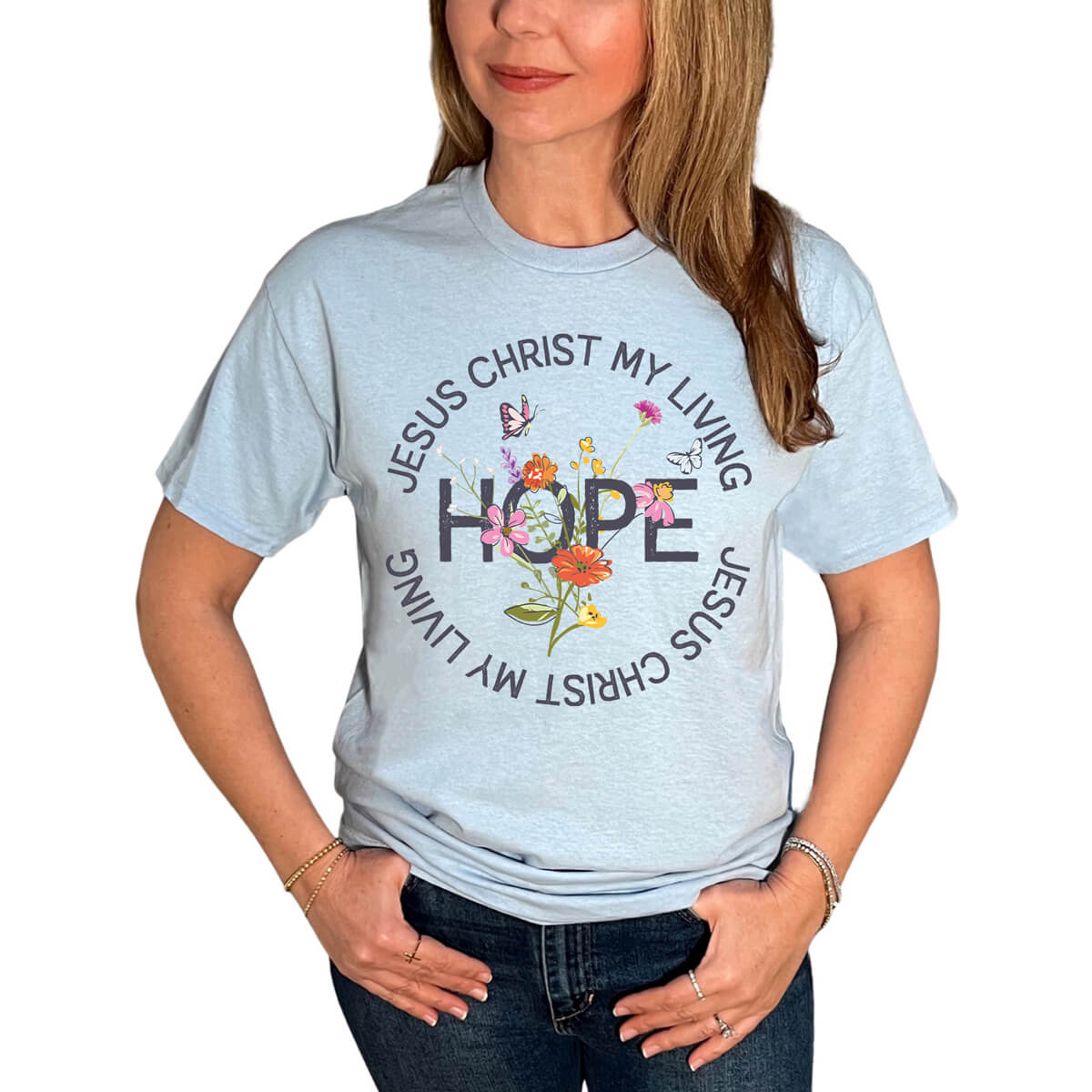 Jesus Christ My Living Hope Floral T-Shirt