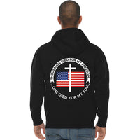Thumbnail for Thousands Died For My Freedom One Died For My Soul Men's Full Zip Sweatshirt Hoodie