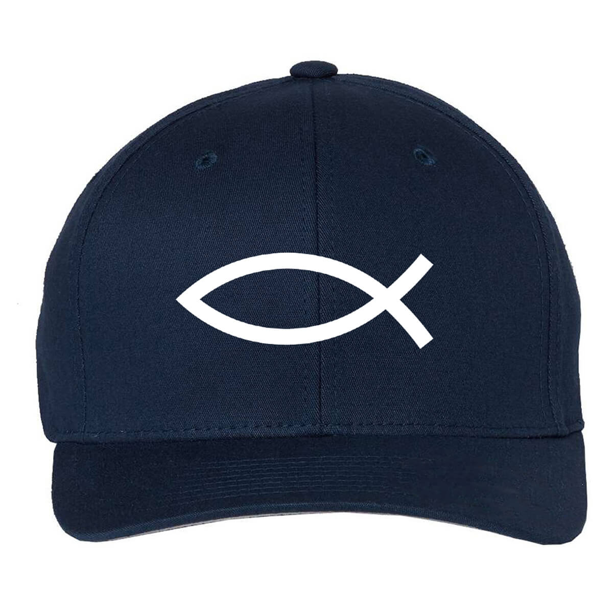 Fish Embroidered Fitted Cap
