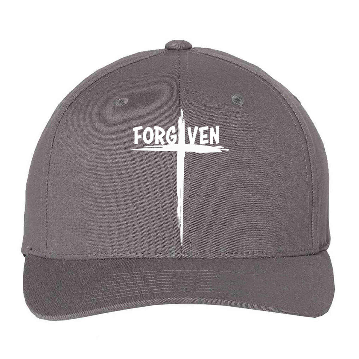 Forgiven Cross Embroidered Fitted Cap