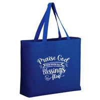 Thumbnail for Praise God From Whom All Blessings Flow Jumbo Tote Canvas Bag