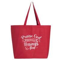 Thumbnail for Praise God From Whom All Blessings Flow Jumbo Tote Canvas Bag