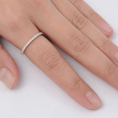 Eternity CZ Ring Sterling Silver Jewelry