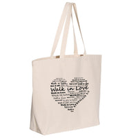 Thumbnail for Walk In Love Jumbo Tote Canvas Canvas Bag
