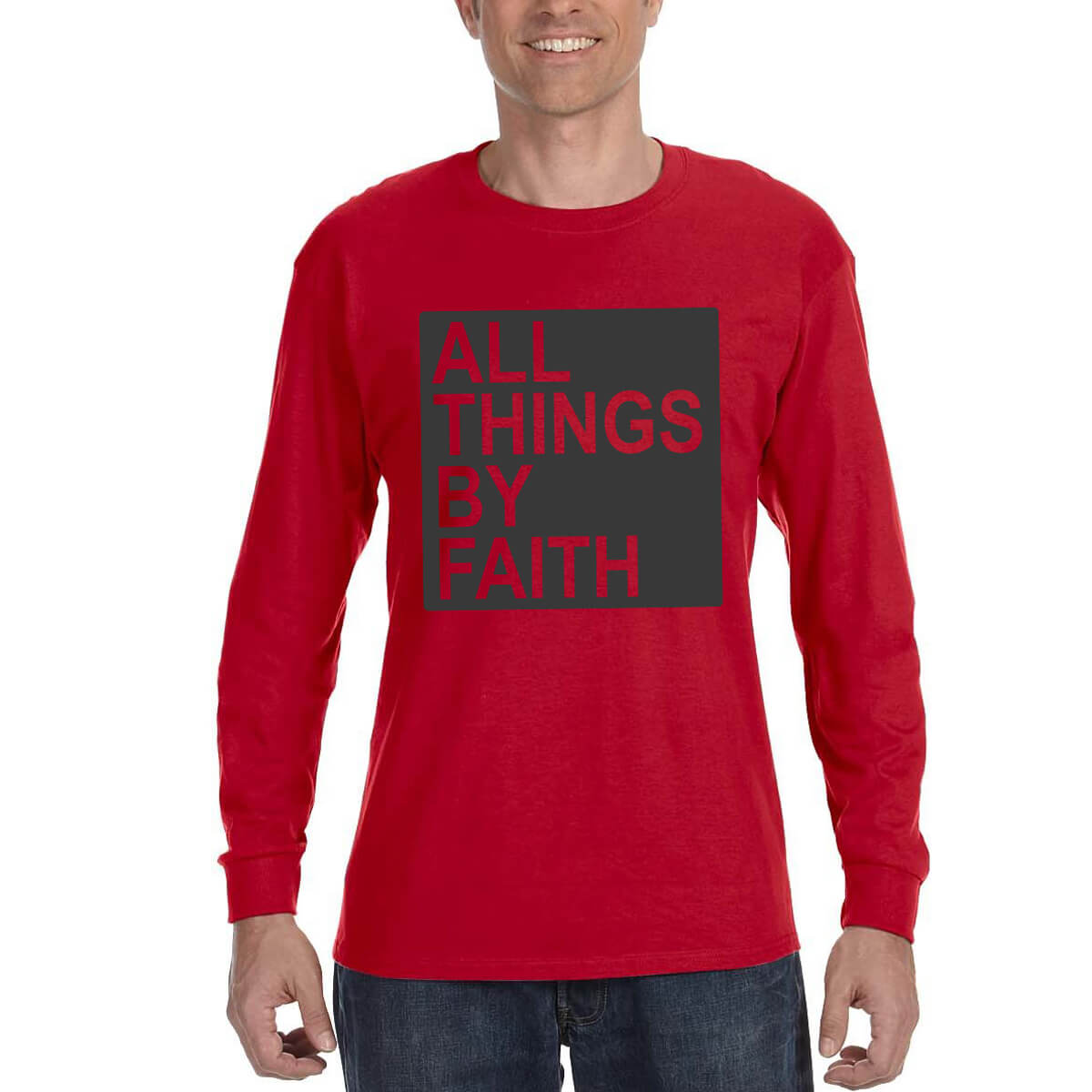 All Things By Faith Long Sleeve T Shirt Size 2XL FINAL SALE ITEM