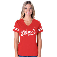 Thumbnail for Set Of Two Different Women's V Neck Semifitted Football Size Medium FINAL SALE ITEM