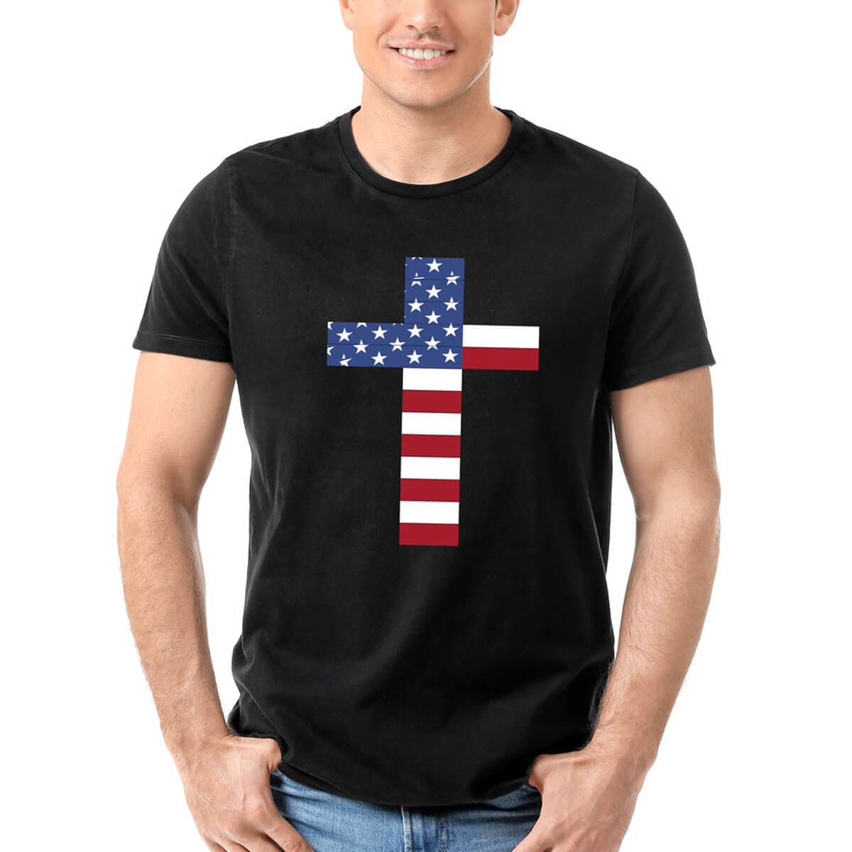 American Flag Cross Men's T-Shirt