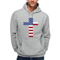 Thumbnail for American Flag Cross Men's Sweatshirt Hoodie