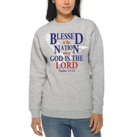 Thumbnail for Blessed Is The Nation Whose God Is The Lord Crewneck Sweatshirt