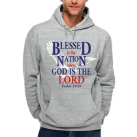 Thumbnail for Blessed Is The Nation Whose God Is The Lord Men's Sweatshirt Hoodie