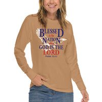 Thumbnail for Blessed Is The Nation Whose God Is The Lord Long Sleeve T Shirt