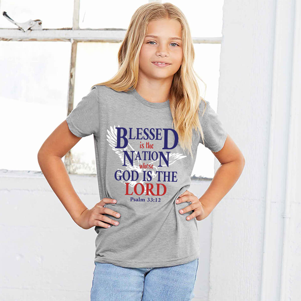 Blessed Is The Nation Whose God Is The Lord Youth T Shirt
