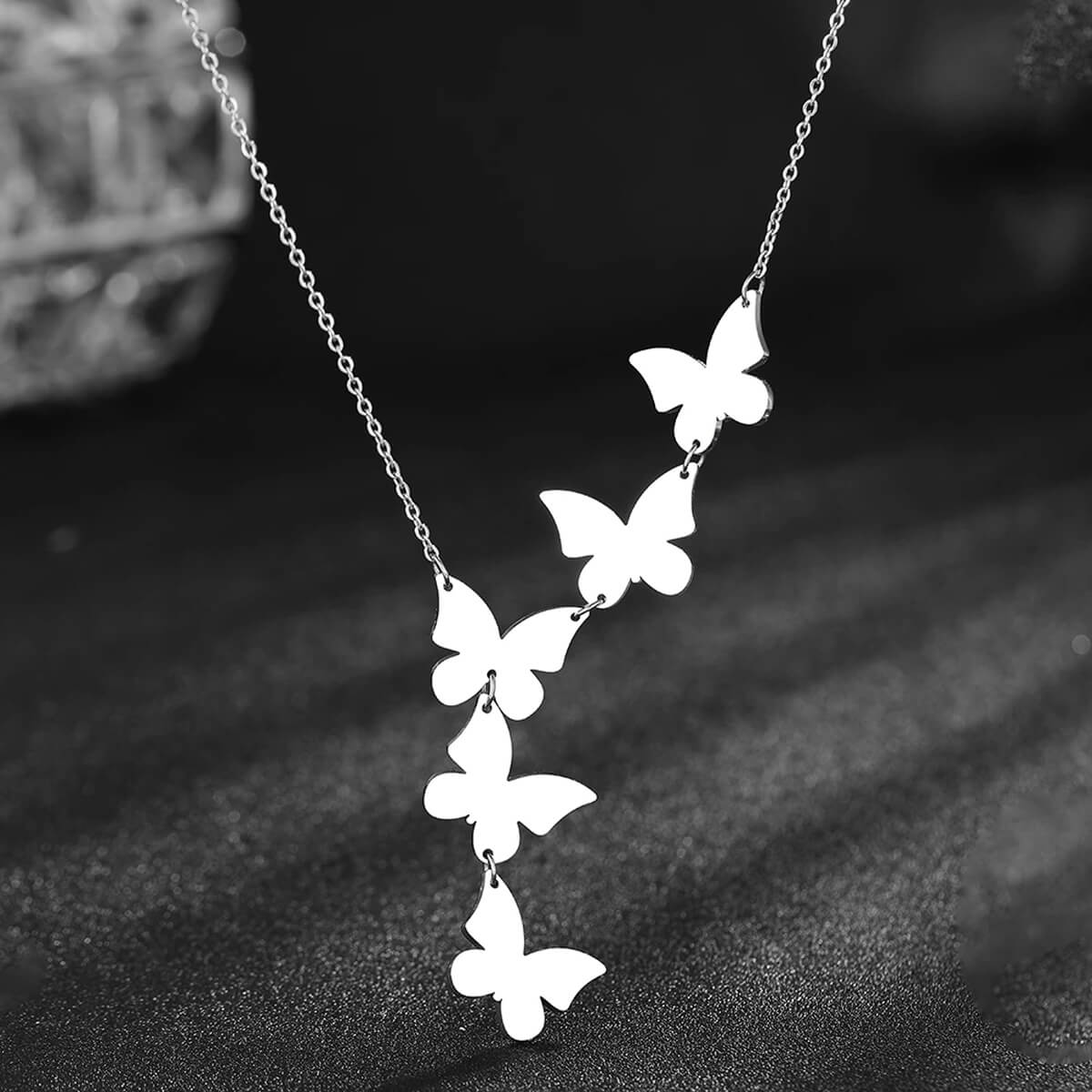 Butterflies In The Sky Necklace Stainless Steel Jewelry