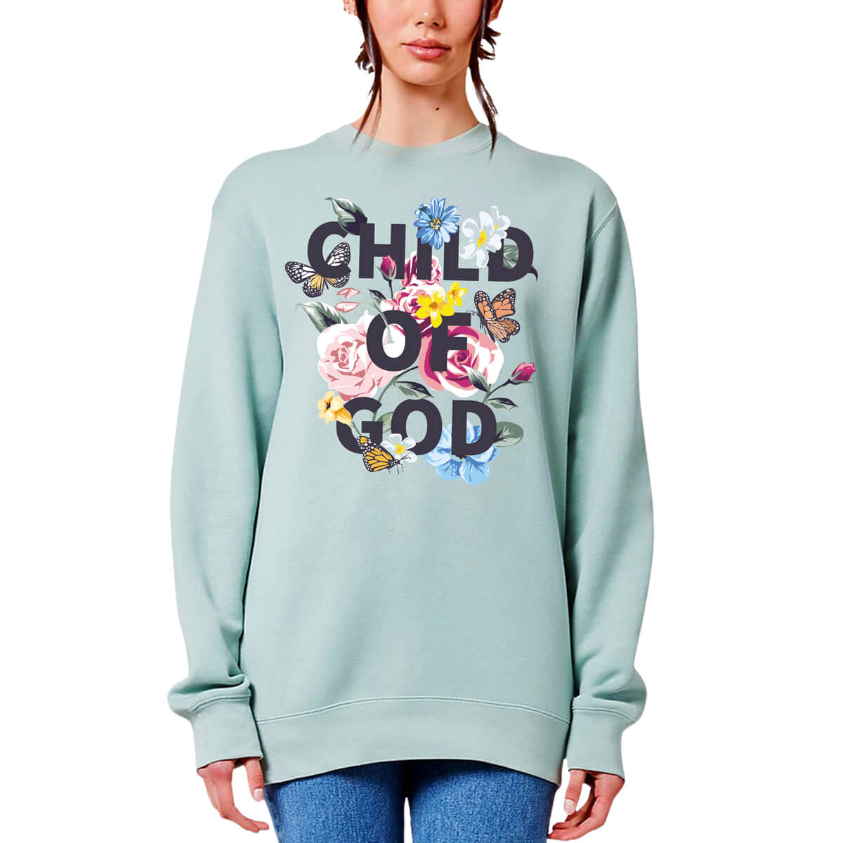 Child Of God Floral Crewneck Sweatshirt