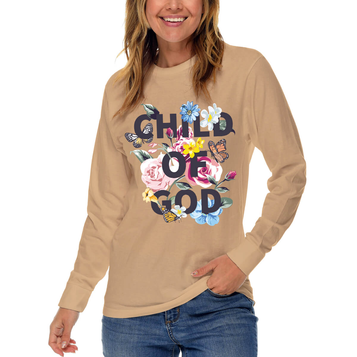 Child Of God Floral Long Sleeve T Shirt