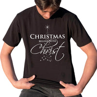 Thumbnail for Christmas Begins With Christ Men's T-Shirt