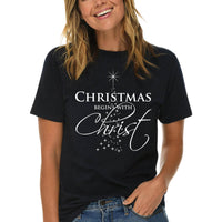 Thumbnail for Christmas Begins With Christ T-Shirt
