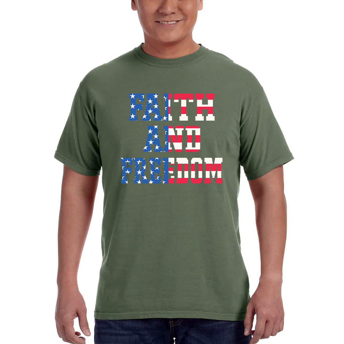 Faith And Freedom In America Men's T-Shirt