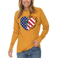 Thumbnail for Faith Family Freedom American Flag Heart Long Sleeve T Shirt
