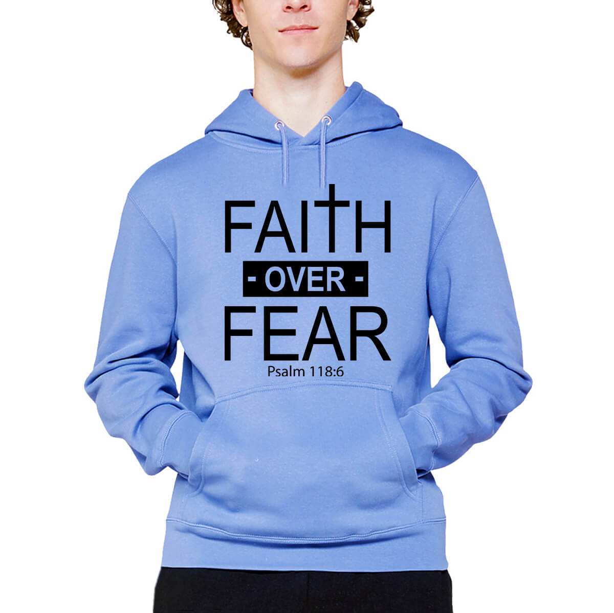 Faith Over Fear Cross Men's Sweatshirt Hoodie