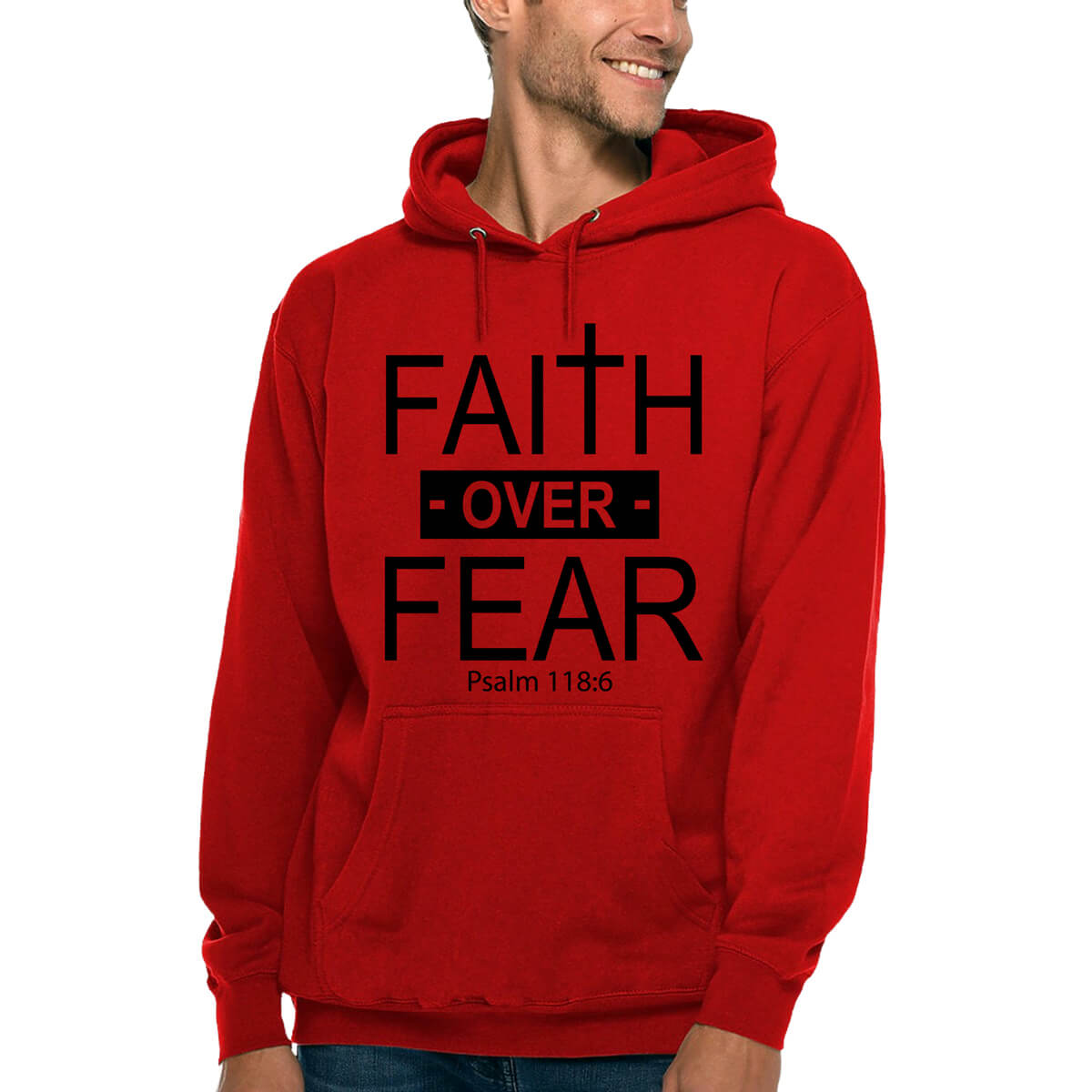 Faith Over Fear Cross Men's Sweatshirt Hoodie