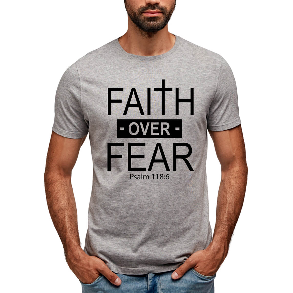 Faith Over Fear Cross Men's T-Shirt