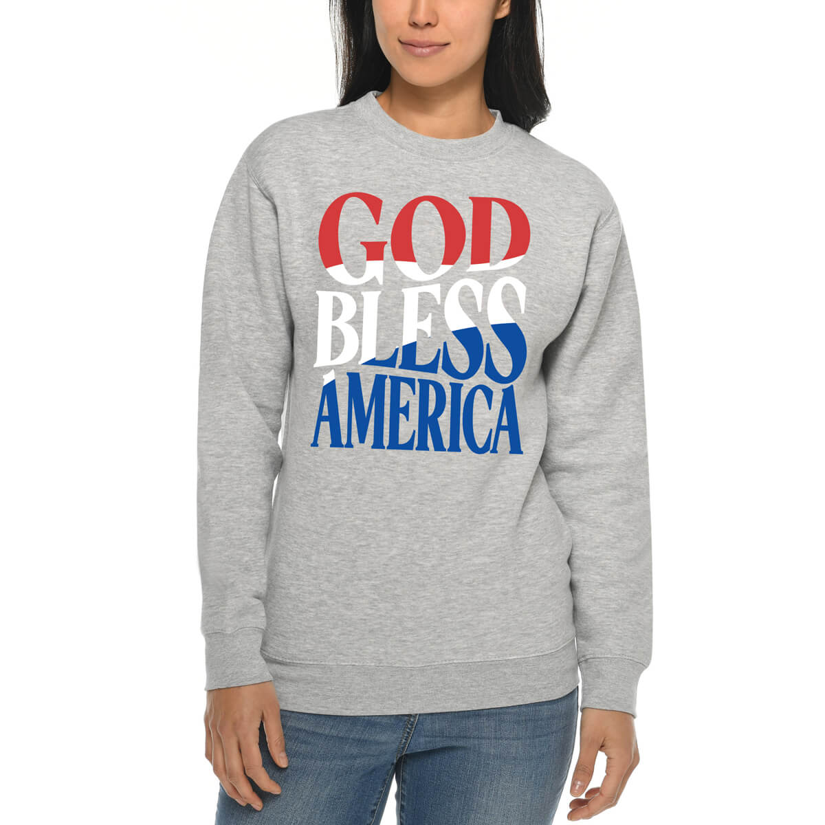 God Bless America Flag Crewneck Sweatshirt