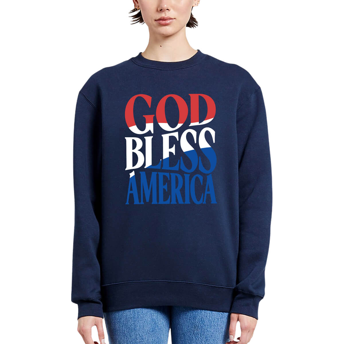 God Bless America Flag Crewneck Sweatshirt
