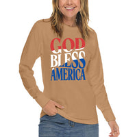Thumbnail for God Bless America Flag Long Sleeve T Shirt
