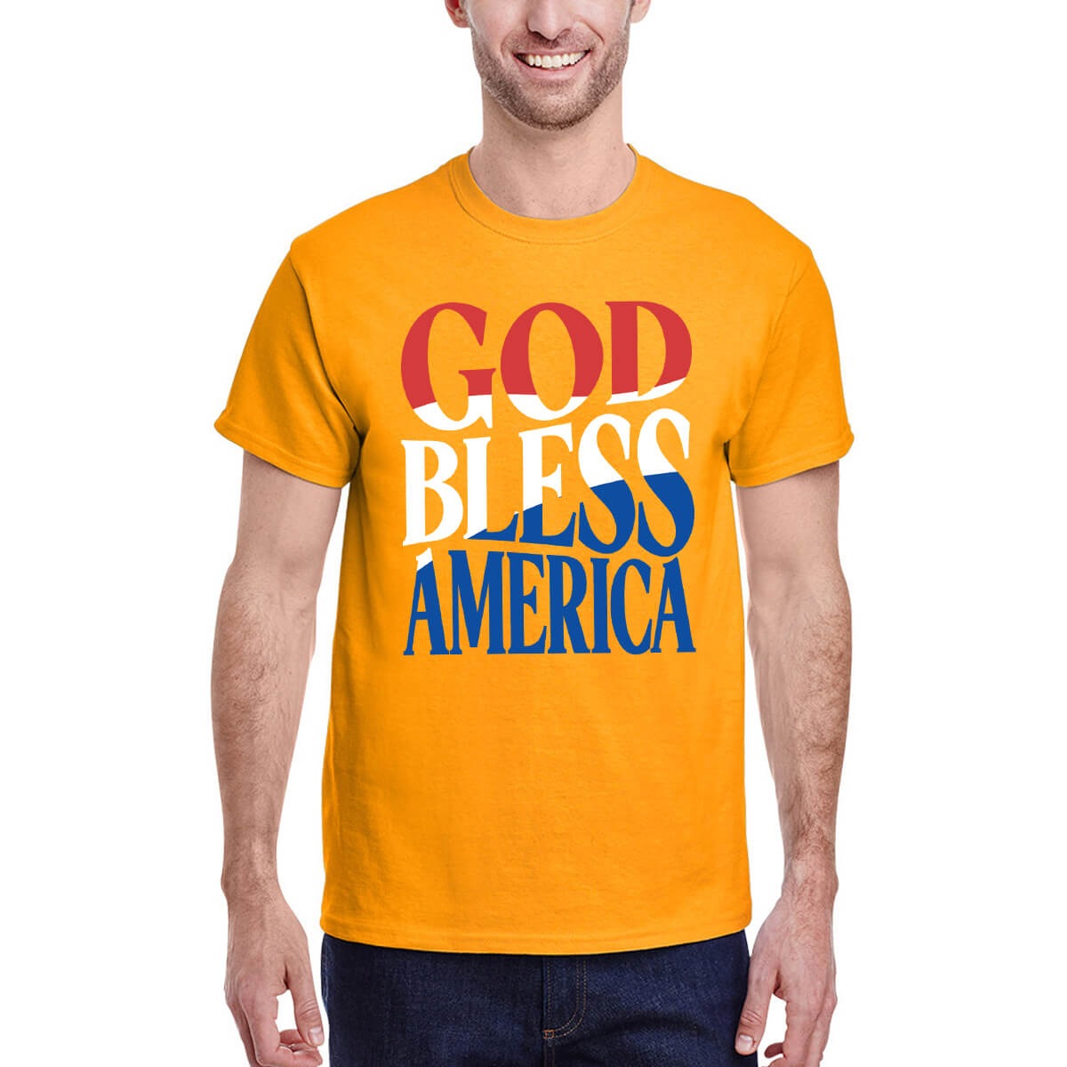 God Bless America Flag Men's T-Shirt
