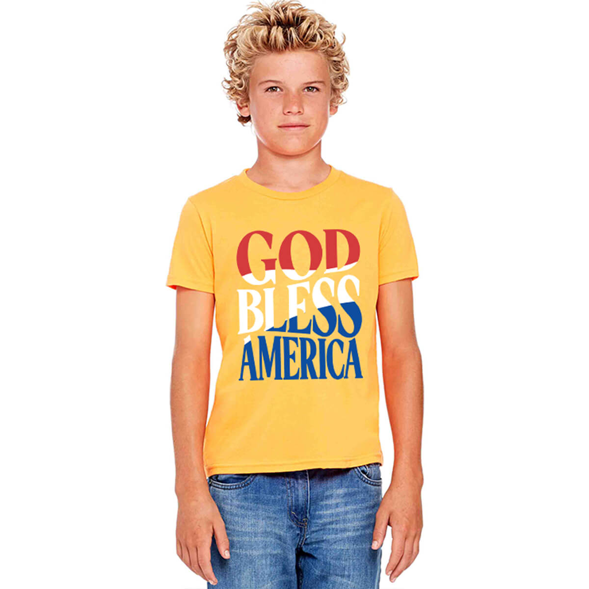 God Bless America Flag Youth T Shirt