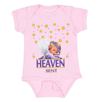 Thumbnail for Heaven Sent Purple Angel Infant Bodysuit Onesie
