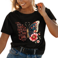 Thumbnail for I Can Do All Things Through Christ Butterfly T Shirt