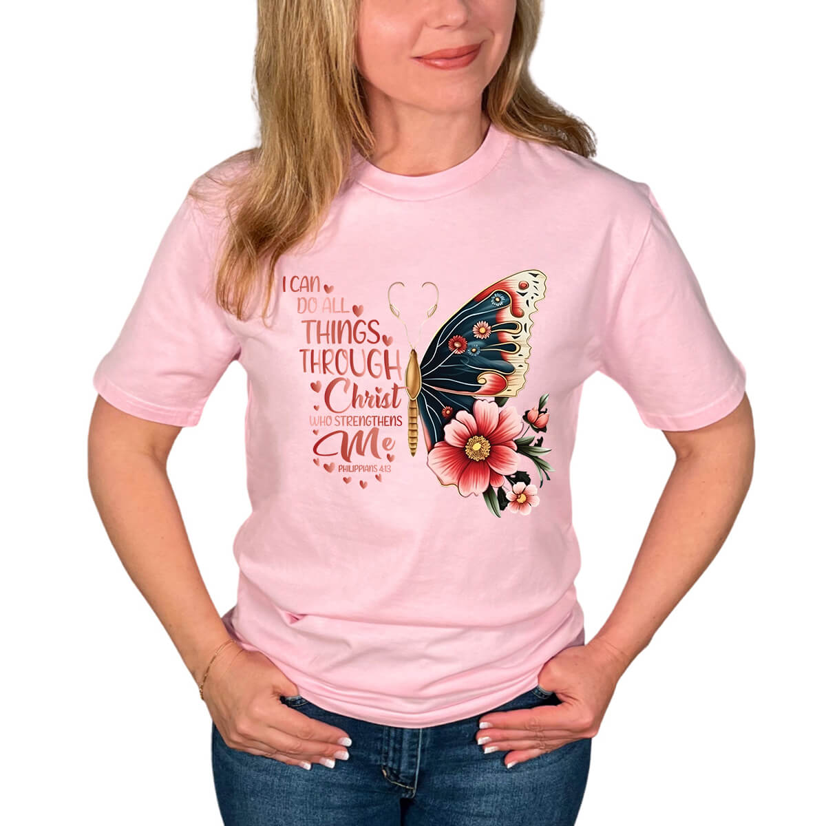 I Can Do All Things Through Christ Butterfly T Shirt