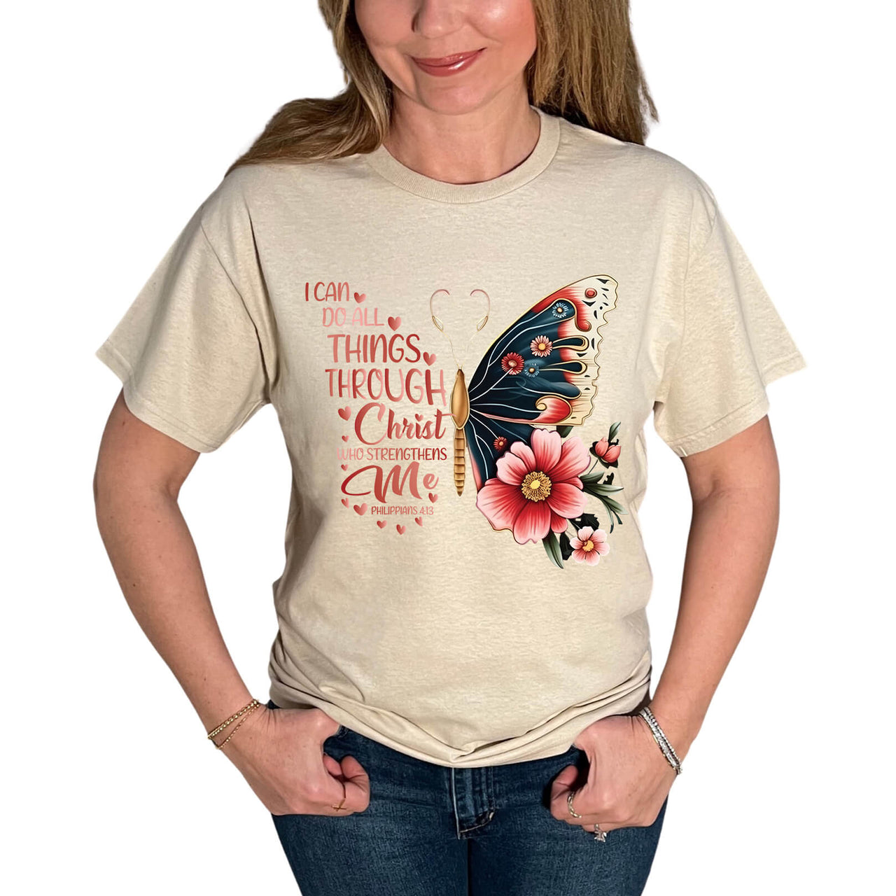 I Can Do All Things Through Christ Butterfly T Shirt
