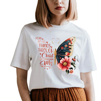 Thumbnail for I Can Do All Things Through Christ Butterfly T Shirt