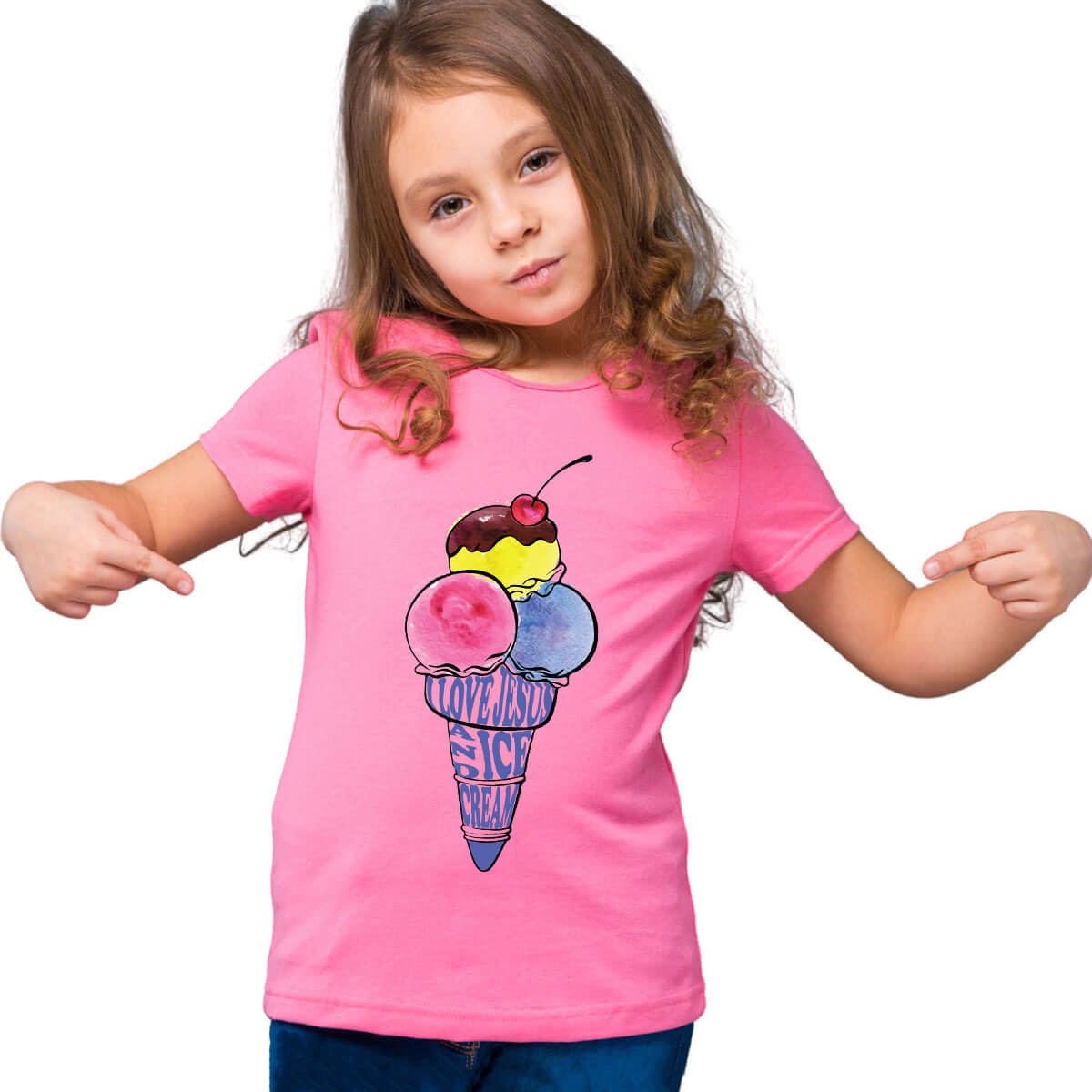 I Love Jesus And Ice Cream Toddler T Shirt