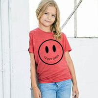 Thumbnail for I Love Jesus Happy Face Youth T Shirt