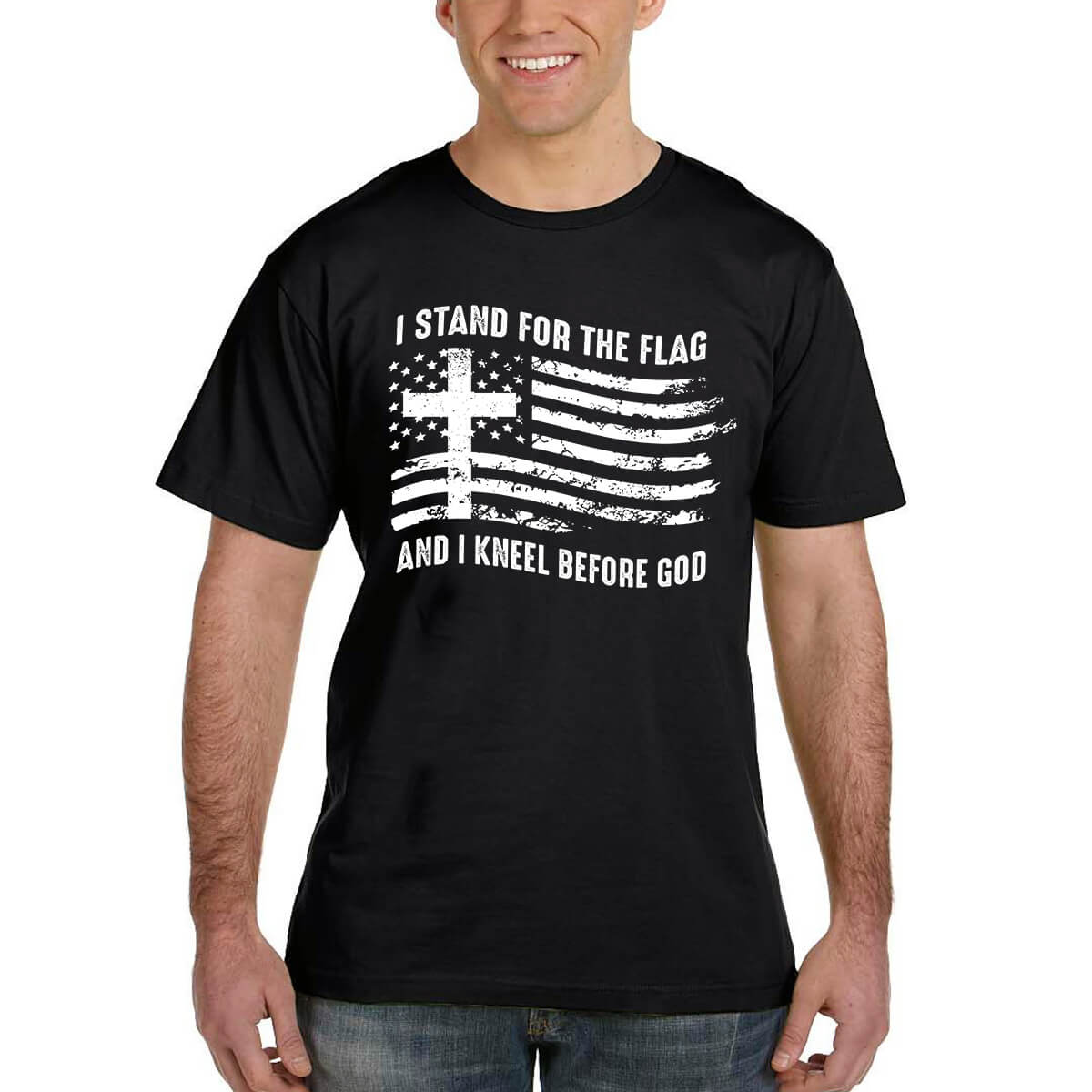 I Stand For The Flag And I Kneel Before God Men's T-Shirt