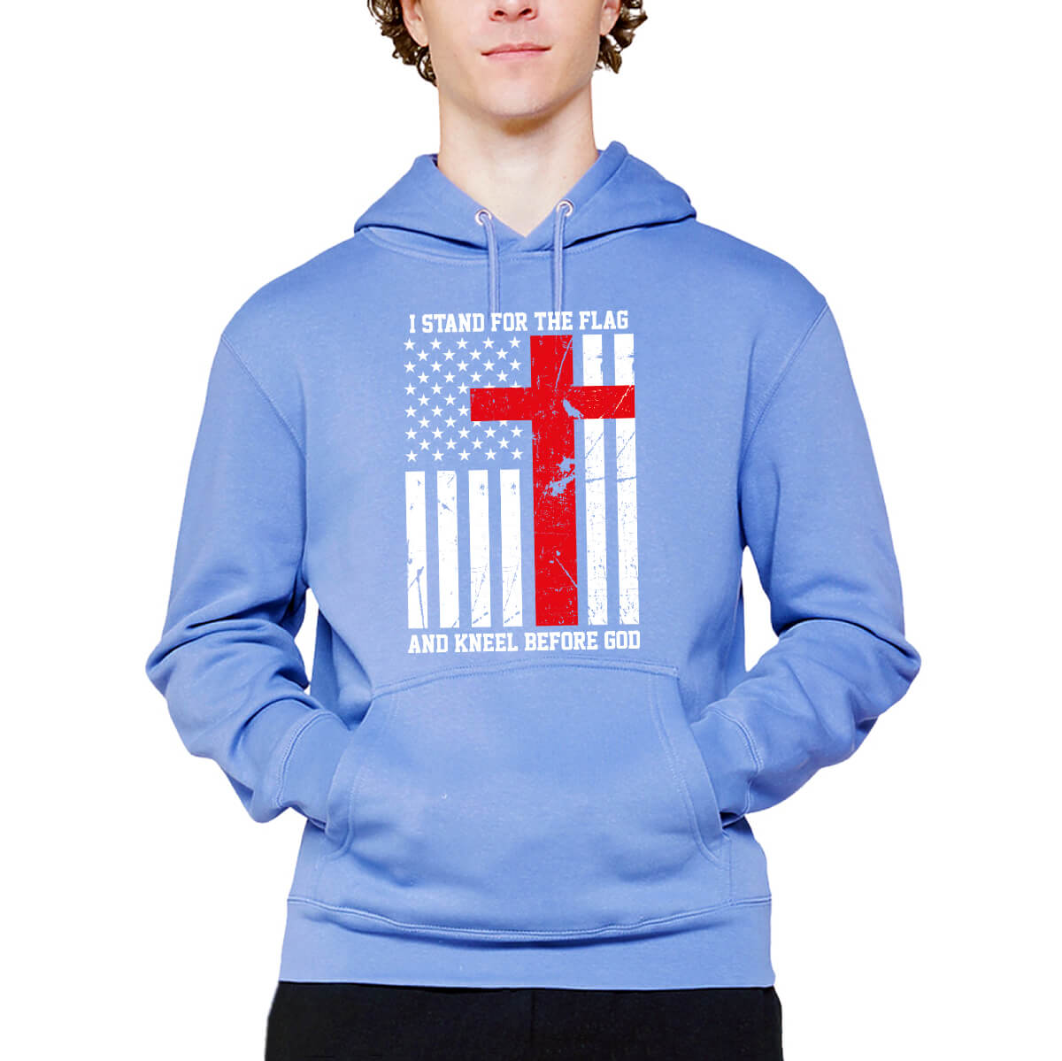 I Stand For The Flag And Kneel Before God Men's Sweatshirt Hoodie