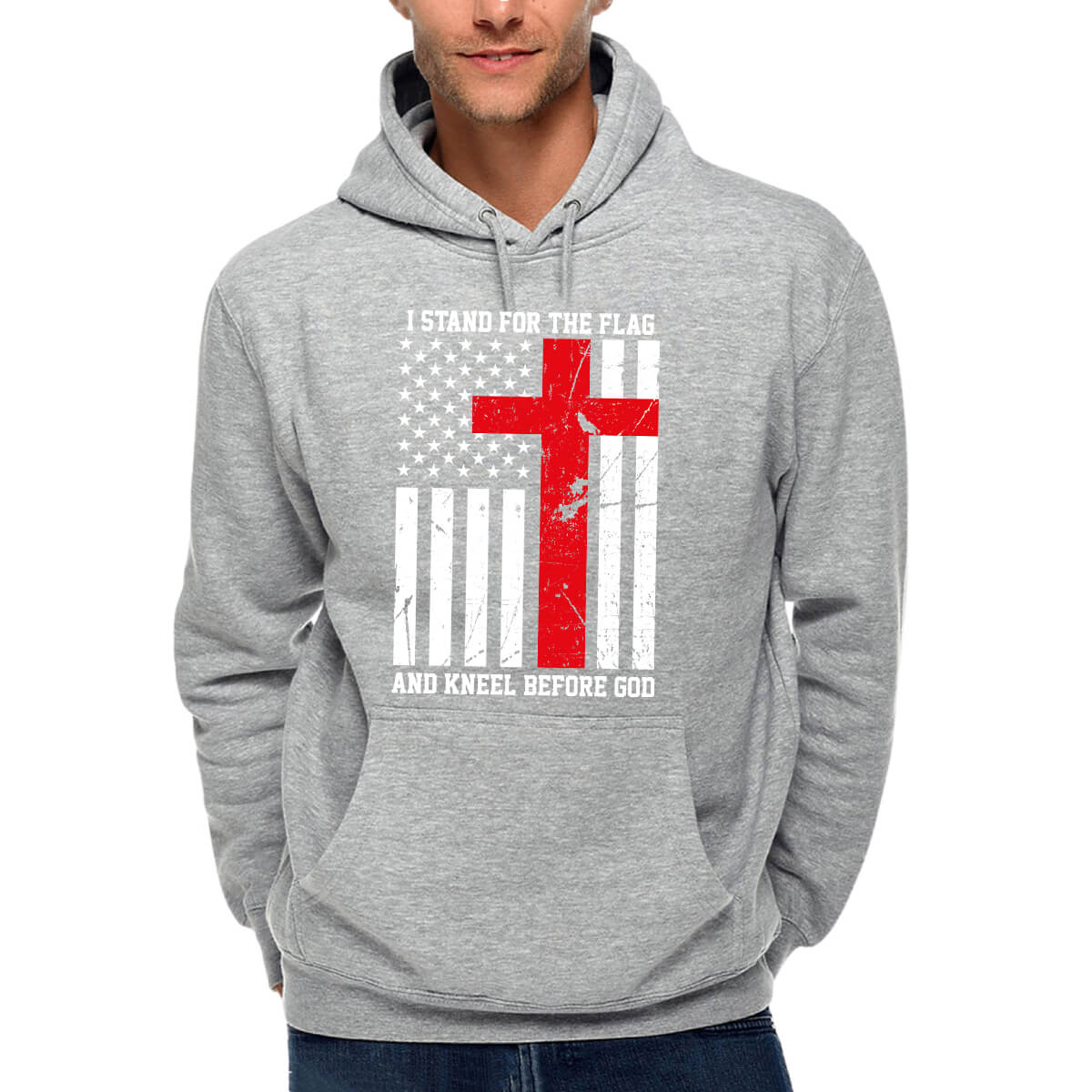 I Stand For The Flag And Kneel Before God Men's Sweatshirt Hoodie
