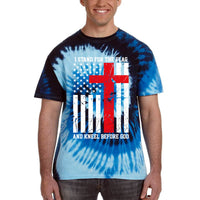 Thumbnail for I Stand For The Flag And Kneel Before God Tie Dyed Men's T-Shirt