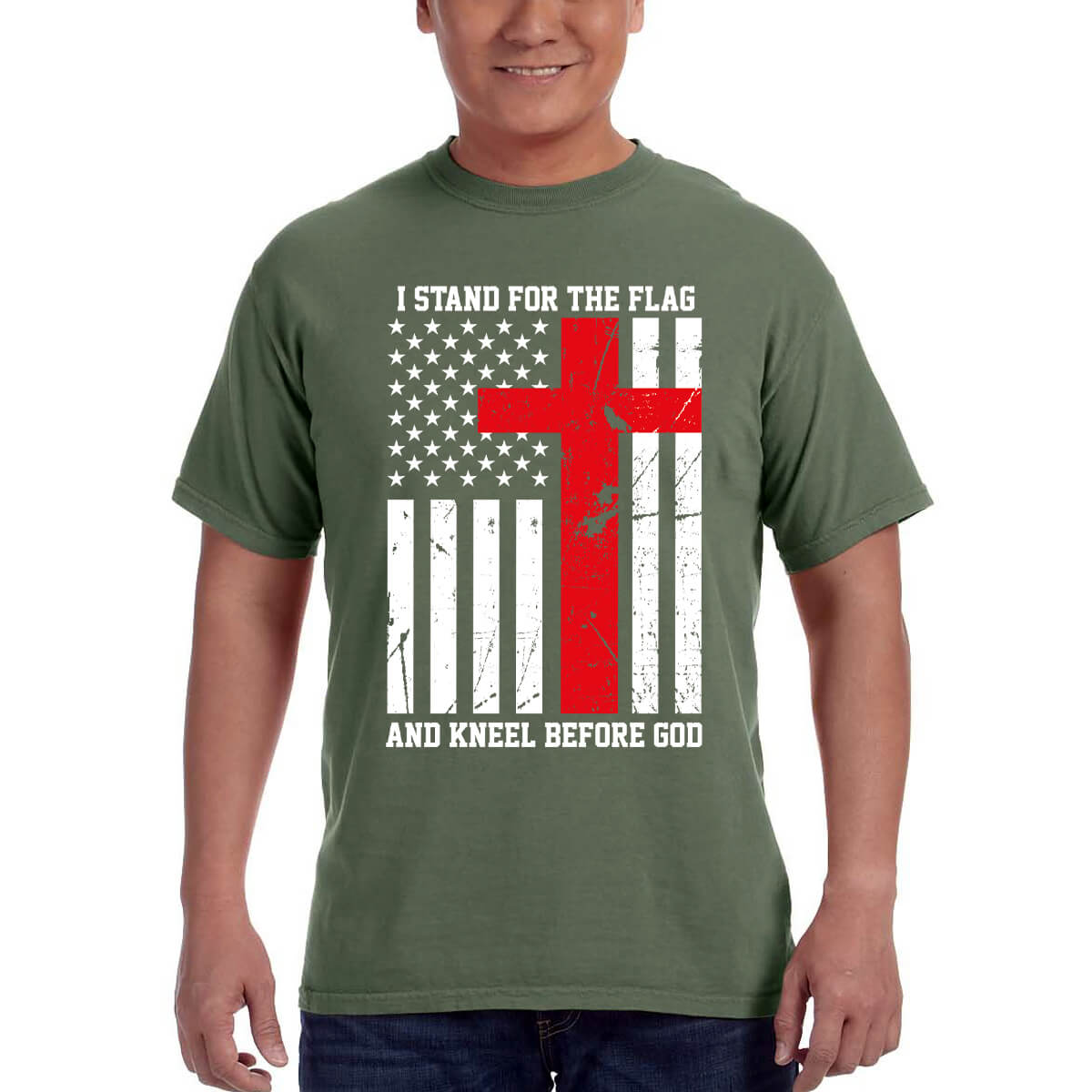 I Stand For The Flag And Kneel Before God Men's T-Shirt