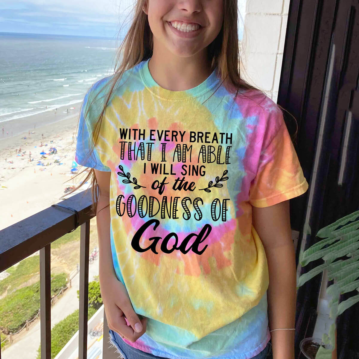I Will Sing Of The Goodness Of God Tie Dyed T-Shirt