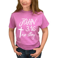 Thumbnail for John 3:16 True Story Cross T-Shirt