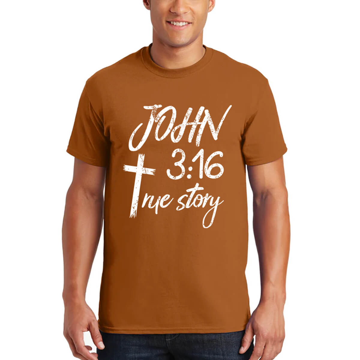 John 3:16 True Story Cross Men's T-Shirt